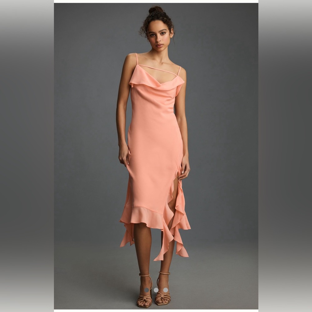 BHLDN Mare Mare Sleeveless Draped Asymmetrical MIDI Dress- Sz Small